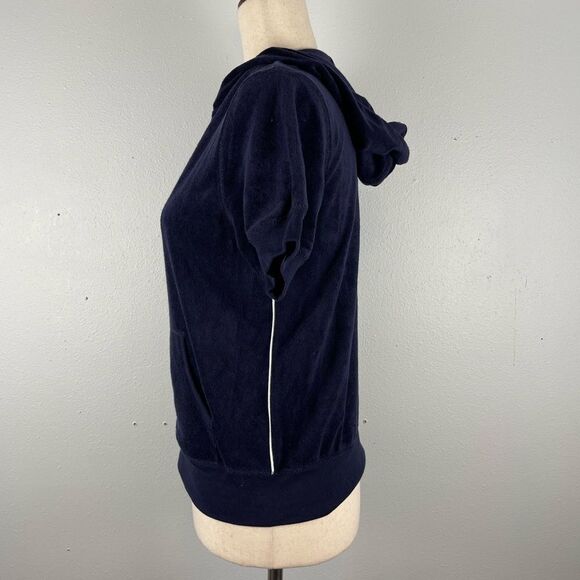 NWT St John’s Bay Navy Short Sleeve Full Zip Hoodie Size S - Picture 3 of 7